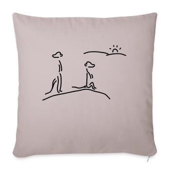 erdmännchen passen auf - Sofakissenbezug 45 x 45 cm - helles Taupe - Vorne