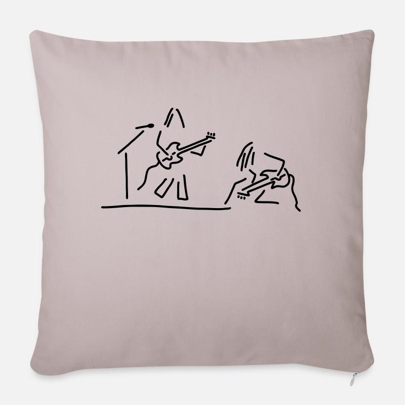 rockmusiker mit gitarre - Sofakissenbezug 45 x 45 cm - helles Taupe