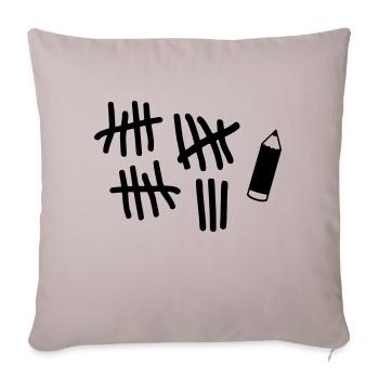 Striche - Stift - Sofakissenbezug 45 x 45 cm - helles Taupe - Vorne