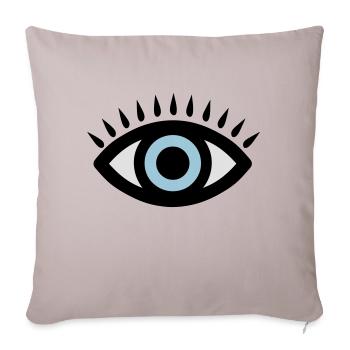 oeil yeux icone vigilant surveille 2002 - Housse de coussin décorative 45 x 45 cm - taupe clair - Devant