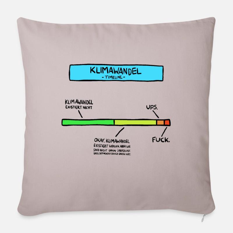 Klimawandel Satire - Sofakissenbezug 45 x 45 cm - helles Taupe