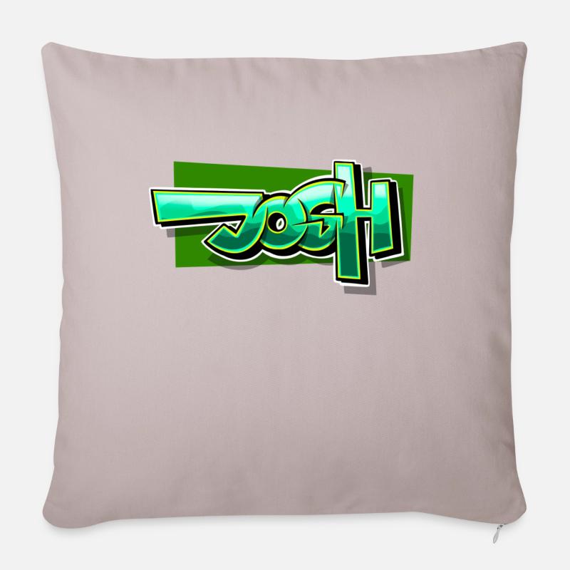 JoSH Graffiti - Sofakissenbezug 45 x 45 cm - helles Taupe