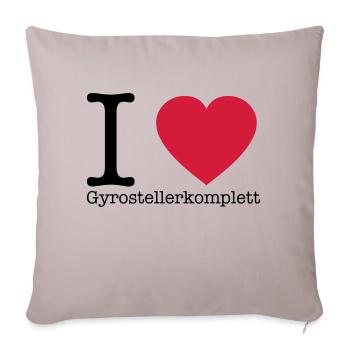 I Love Gyrosteller komplett - Sofakissenbezug 45 x 45 cm - helles Taupe - Vorne