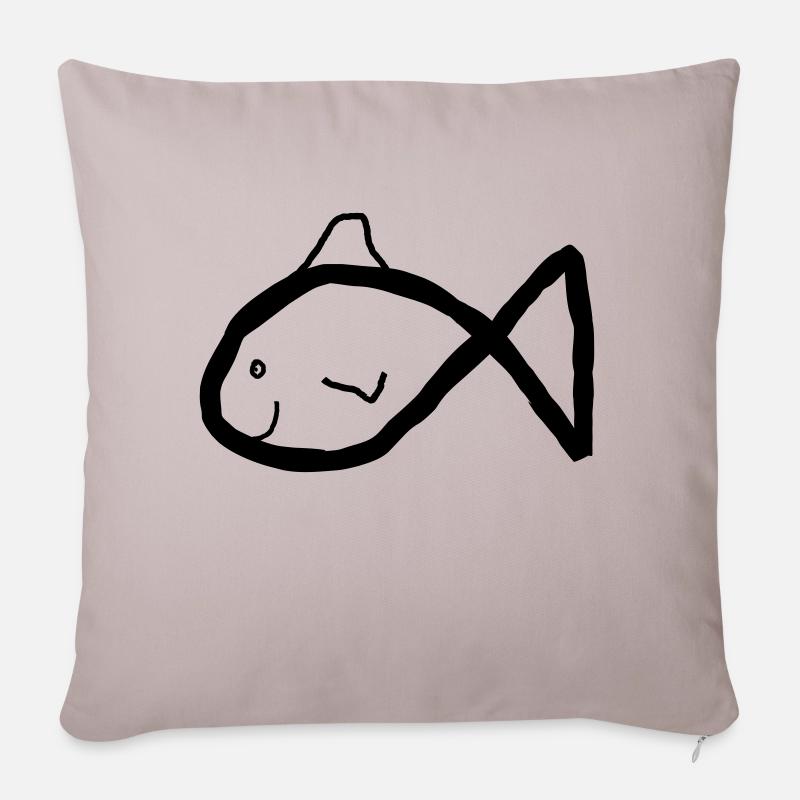Fish - Sofa pillowcase 17,3'' x 17,3'' (45 x 45 cm) - light taupe