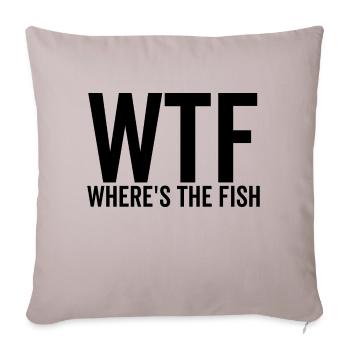 WTF Where es The Fish - Sofakissenbezug 45 x 45 cm - helles Taupe - Vorne