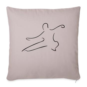 Qi Gong Line Art - Minimalistisch - Sofakissenbezug 45 x 45 cm - helles Taupe - Vorne