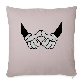 Thumbs touch welcome friends - Sofa pillowcase 17,3'' x 17,3'' (45 x 45 cm) - light taupe - Front