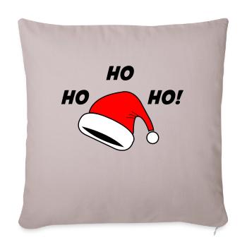 Chapeau de Noël ho ho ho - Housse de coussin décorative 45 x 45 cm - taupe clair - Devant