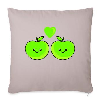 Apple Love - Sofa pillowcase 17,3'' x 17,3'' (45 x 45 cm) - light taupe - Front