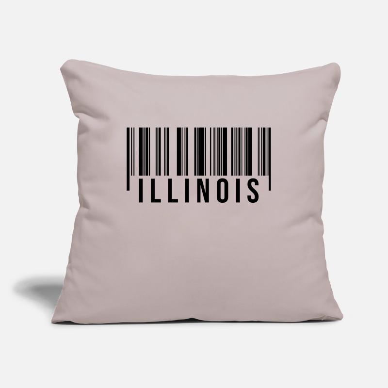 Code à barres de l’Illinois Housse de coussin décorative 45 x 45 cm