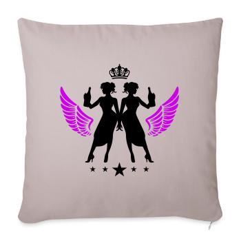 Drunk Silhouette Celebrating Party Girl - Sofa pillowcase 17,3'' x 17,3'' (45 x 45 cm) - light taupe - Front