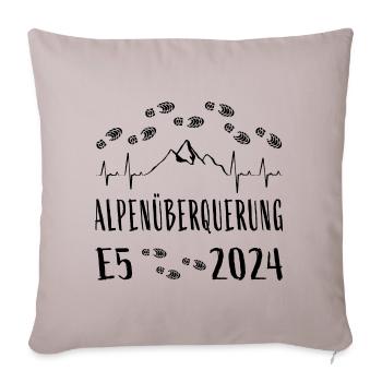 Traversée des Alpes E5 2024 Heartbeat - Housse de coussin décorative 45 x 45 cm - taupe clair - Devant