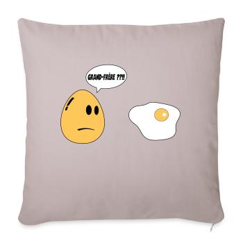 Grand Frère oeuf - Housse de coussin décorative 45 x 45 cm - taupe clair - Devant