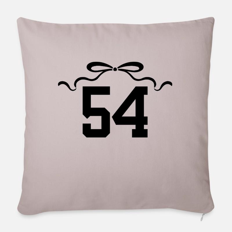Numéro 54 noeud - 54e anniversaire - Housse de coussin décorative 45 x 45 cm - taupe clair