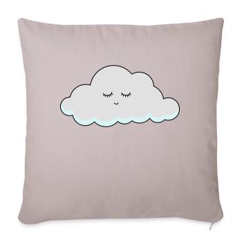 Schlaf Wolke mit Wimpern - Sofakissenbezug 45 x 45 cm - helles Taupe - Vorne