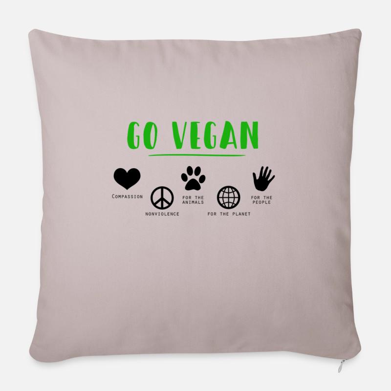 végan - Housse de coussin décorative 45 x 45 cm - taupe clair