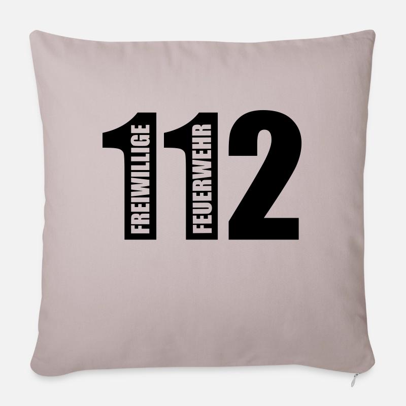 service d'incendie de bénévoles dans 112 - Housse de coussin décorative 45 x 45 cm - taupe clair