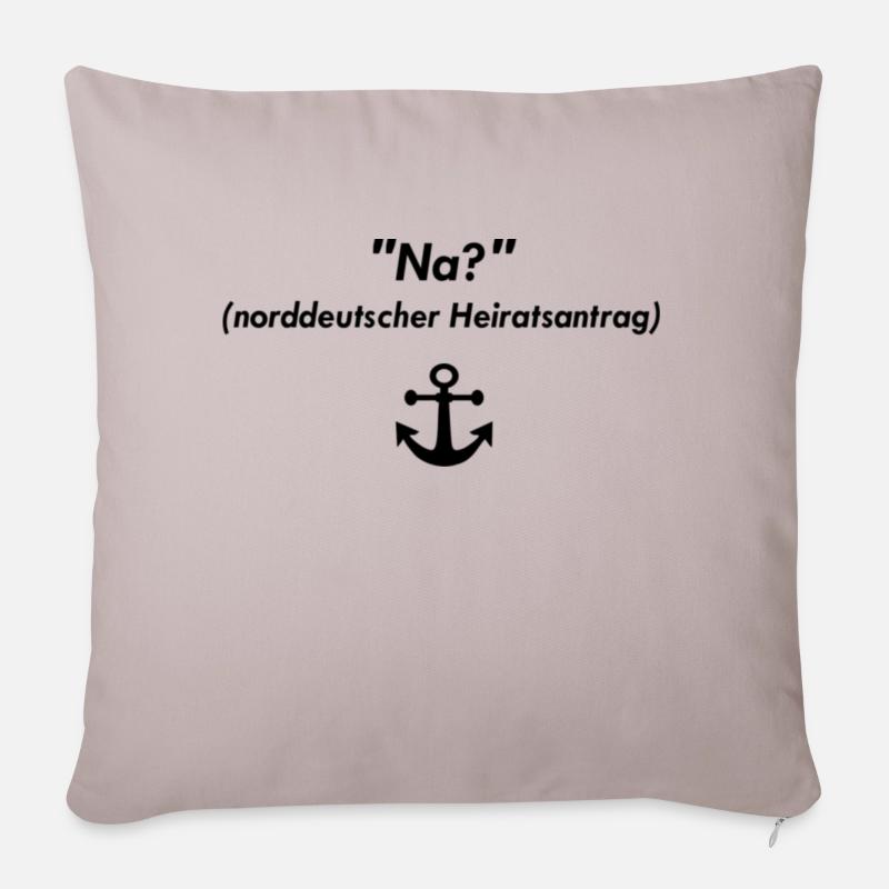 Norddeutscher Heiratsantrag mit Anker - Sofakissenbezug 45 x 45 cm - helles Taupe