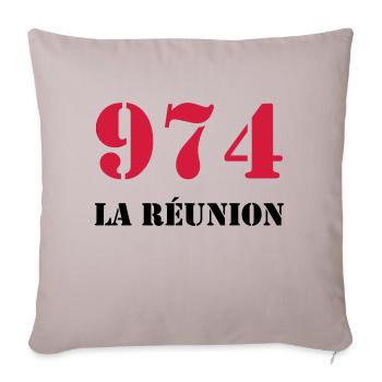 974 La Réunion - Housse de coussin décorative 45 x 45 cm - taupe clair - Devant
