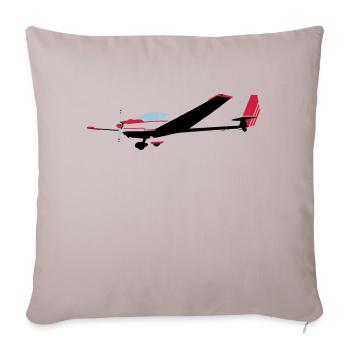 falke Motorsegler Mose TMG Flugzeug Pilot Flieger - Sofakissenbezug 45 x 45 cm - helles Taupe - Vorne