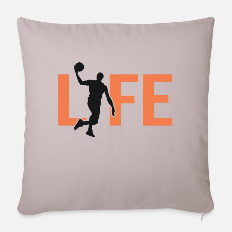 Basketball Basketball Geschenkidee - Sofakissenbezug 45 x 45 cm - helles Taupe