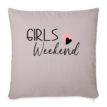 Week-end des filles - Housse de coussin décorative 45 x 45 cm - taupe clair - Devant
