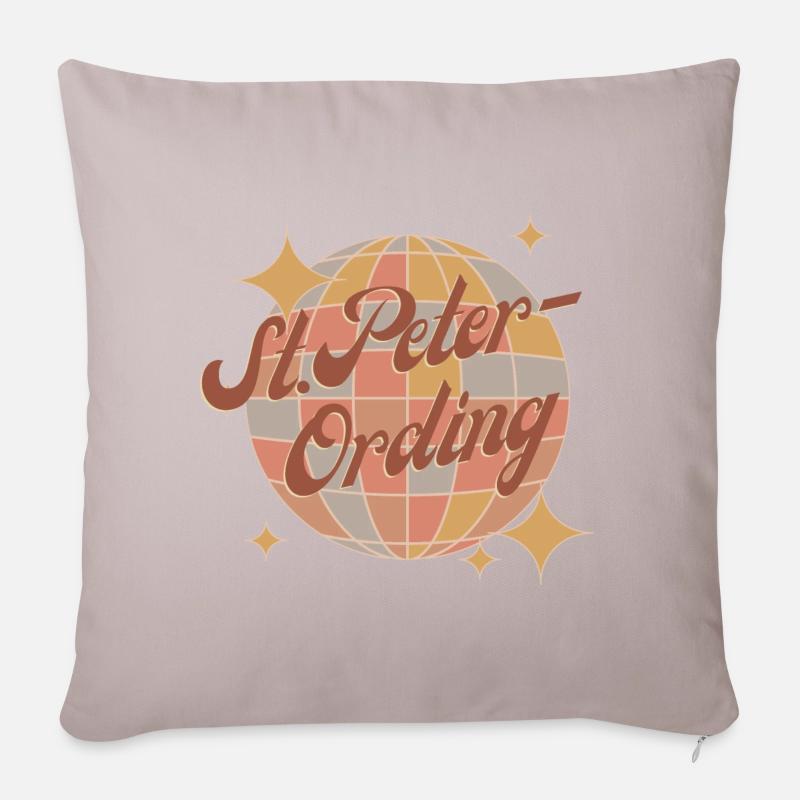 Sankt St. Peter-Ording Retro-Vintage-Design - Sofakissenbezug 45 x 45 cm - helles Taupe