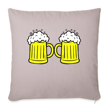 Bierglas Anstoßen - Sofakissenbezug 45 x 45 cm - helles Taupe - Vorne