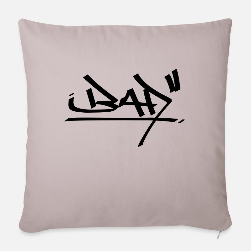 graffiti bad 01 - Sofa pillowcase 17,3'' x 17,3'' (45 x 45 cm) - light taupe