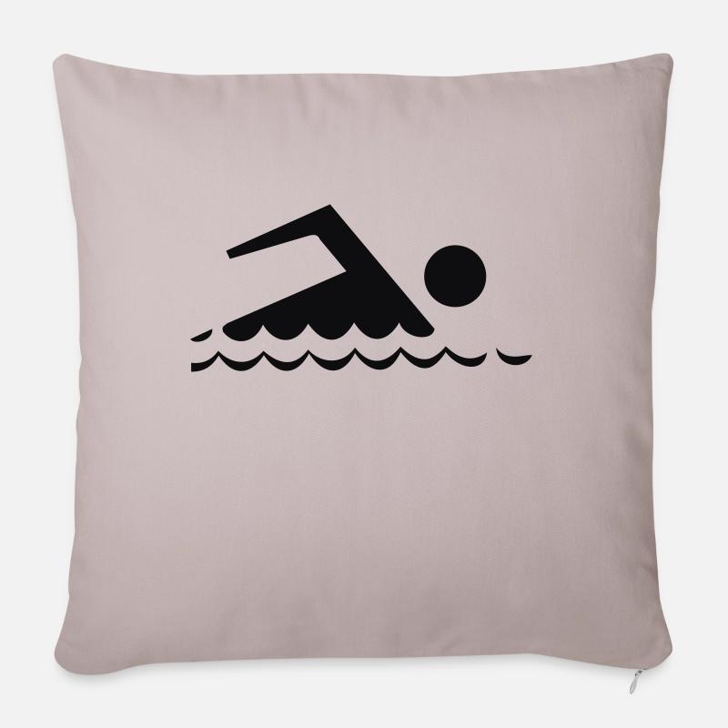Schwimmen,Schwimmhalle,Schwimmbecken,Meer, - Sofakissenbezug 45 x 45 cm - helles Taupe