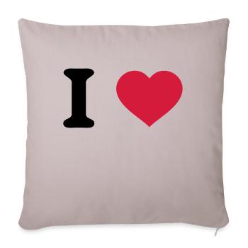 i love - Housse de coussin décorative 45 x 45 cm - taupe clair - Devant