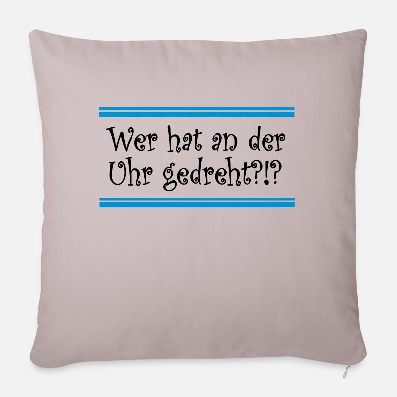 Uhr - Sofakissenbezug 45 x 45 cm - helles Taupe