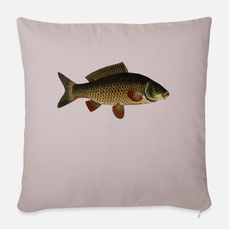 Fisch Karpfen - Sofakissenbezug 45 x 45 cm - helles Taupe