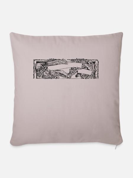flower-banner-chrissi - Sofakissenbezug 45 x 45 cm - helles Taupe
