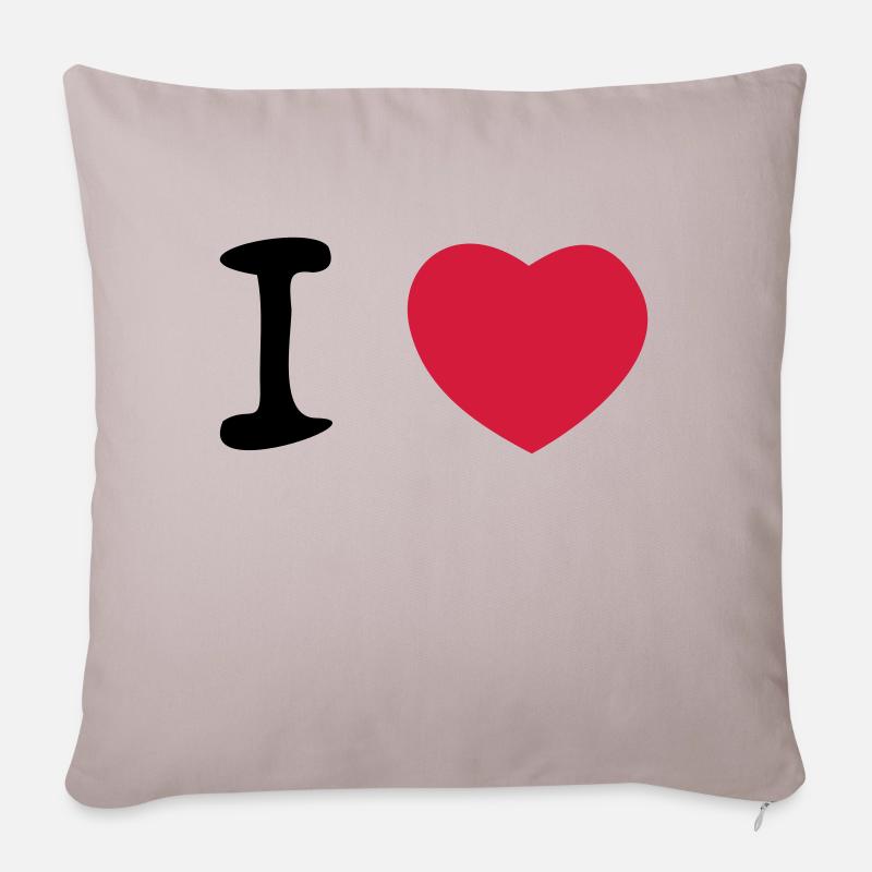 coeur - Housse de coussin décorative 45 x 45 cm - taupe clair