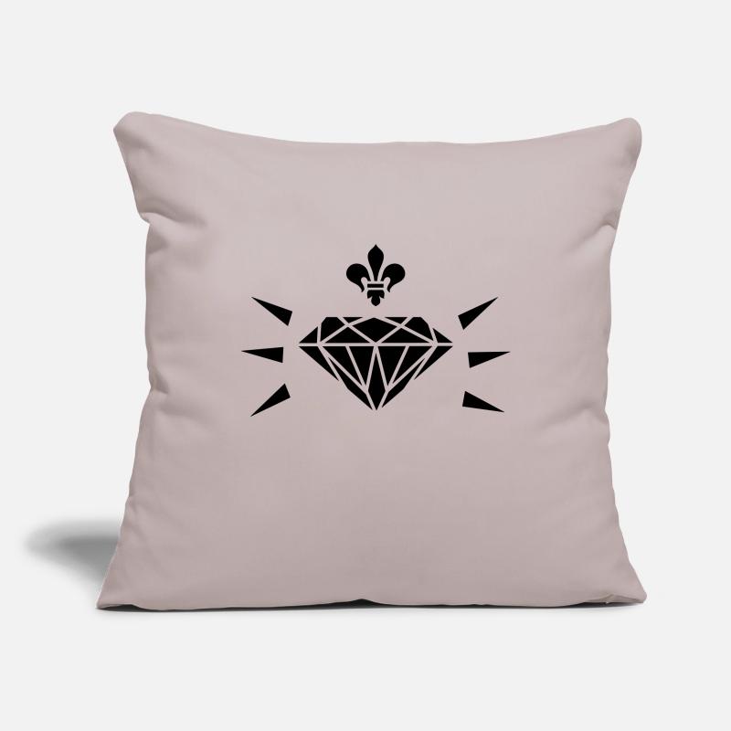 Diamant de lys / diamant avec fleur de lis (1c) Housse de coussin décorative 45 x 45 cm
