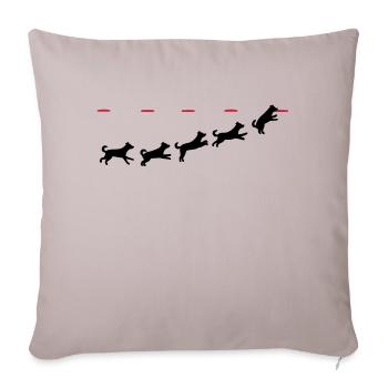Frisbee dog - Housse de coussin décorative 45 x 45 cm - taupe clair - Devant