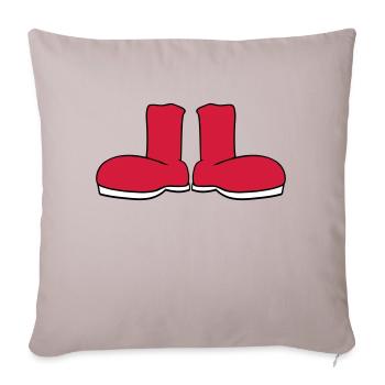 2 chaussures bottes mettant des vêtements chaussures - Housse de coussin décorative 45 x 45 cm - taupe clair - Devant