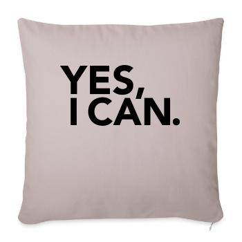 Yes, I Can - Housse de coussin décorative 45 x 45 cm - taupe clair - Devant