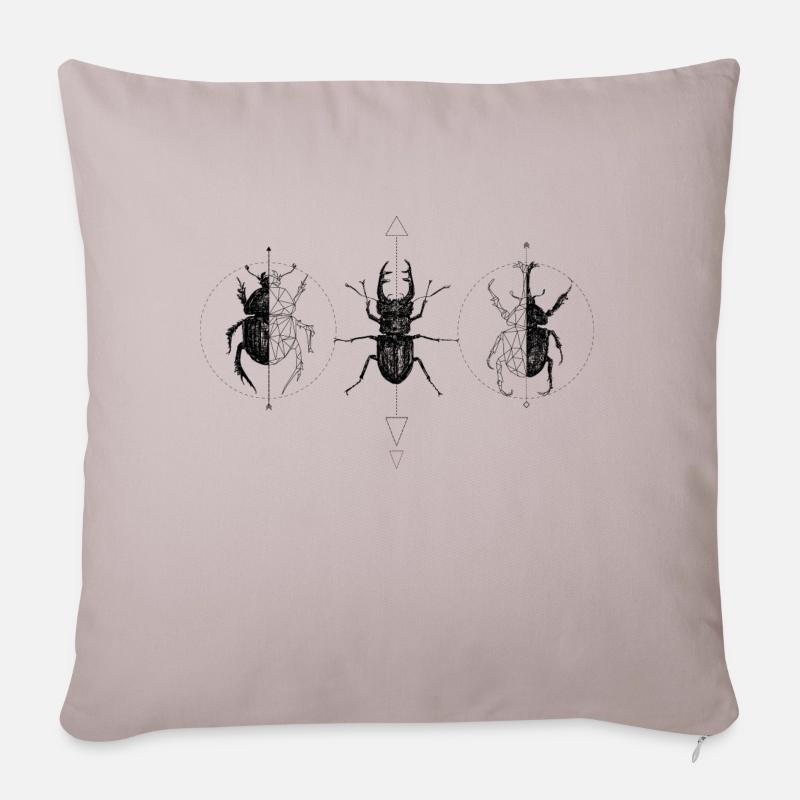 Insekten Geometrisch - Geometrie - Dreieck - Sofakissenbezug 45 x 45 cm - helles Taupe