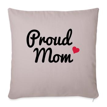 Proud Mom - Sofa pillowcase 17,3'' x 17,3'' (45 x 45 cm) - light taupe - Front