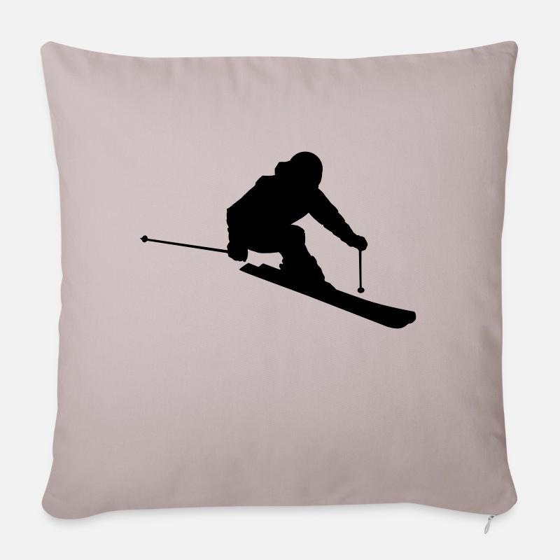 Skier 2 (Vector) - Sofakissenbezug 45 x 45 cm - helles Taupe