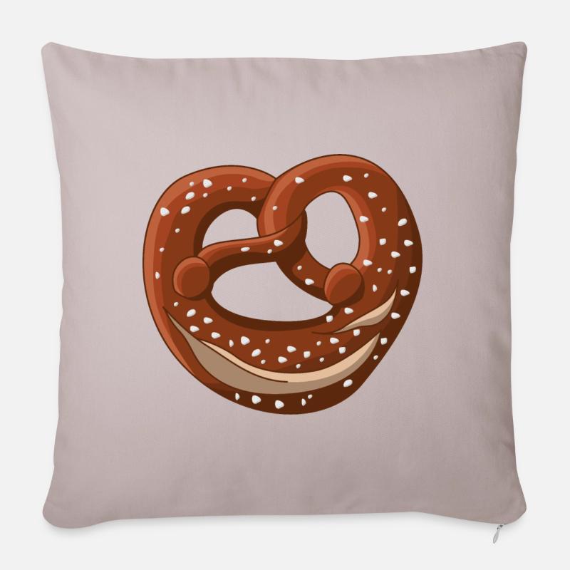 bayrische Brezel - Sofakissenbezug 45 x 45 cm - helles Taupe