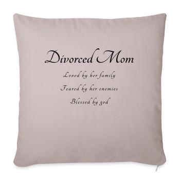 Maman divorcée dit - Housse de coussin décorative 45 x 45 cm - taupe clair - Devant