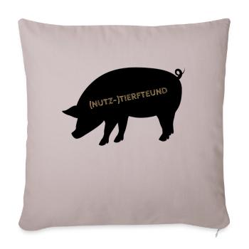 (Nutz-)tierfreund - Sofakissenbezug 45 x 45 cm - helles Taupe - Vorne