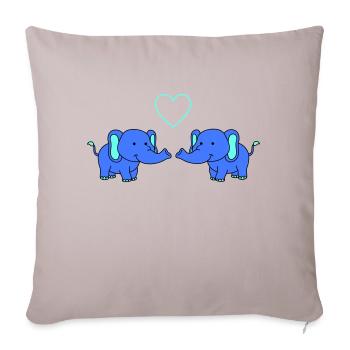 Elephants in love - Sofa pillowcase 17,3'' x 17,3'' (45 x 45 cm) - light taupe - Front