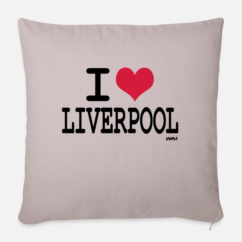 j'aime liverpool par wam - Housse de coussin décorative 45 x 45 cm - taupe clair