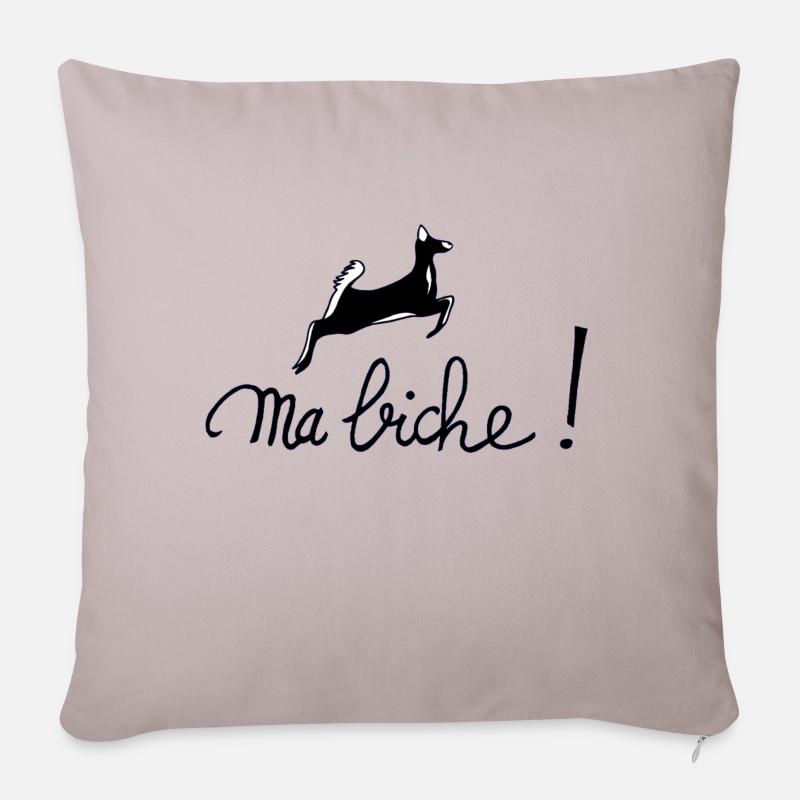 Ma biche ! - Housse de coussin décorative 45 x 45 cm - taupe clair