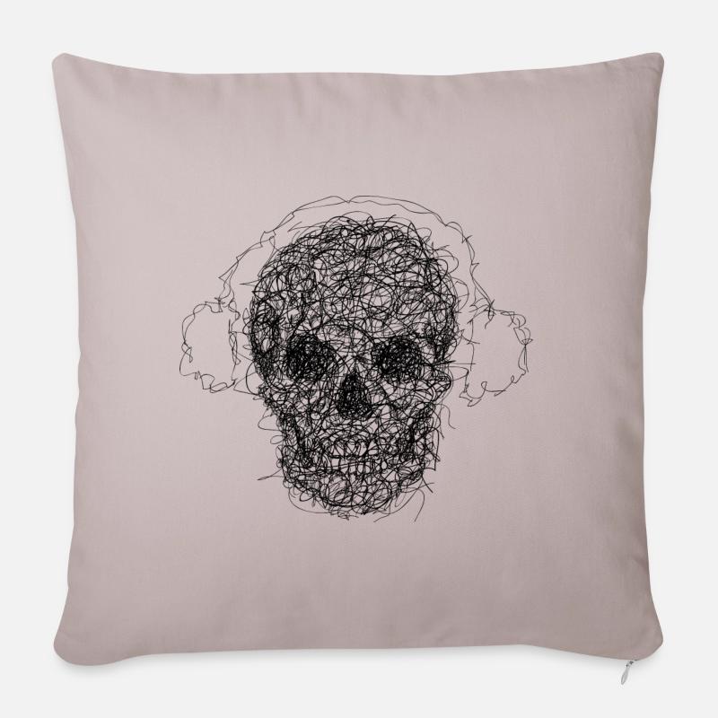 Tête de mort - Housse de coussin décorative 45 x 45 cm - taupe clair