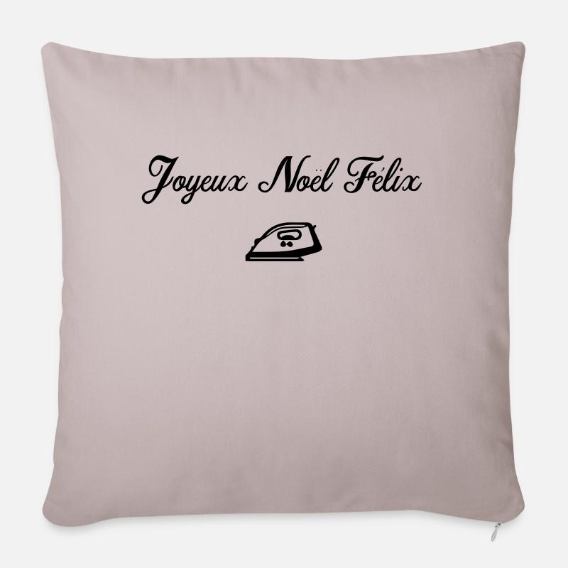 JOYEUX NOEL FELIX - Housse de coussin décorative 45 x 45 cm - taupe clair